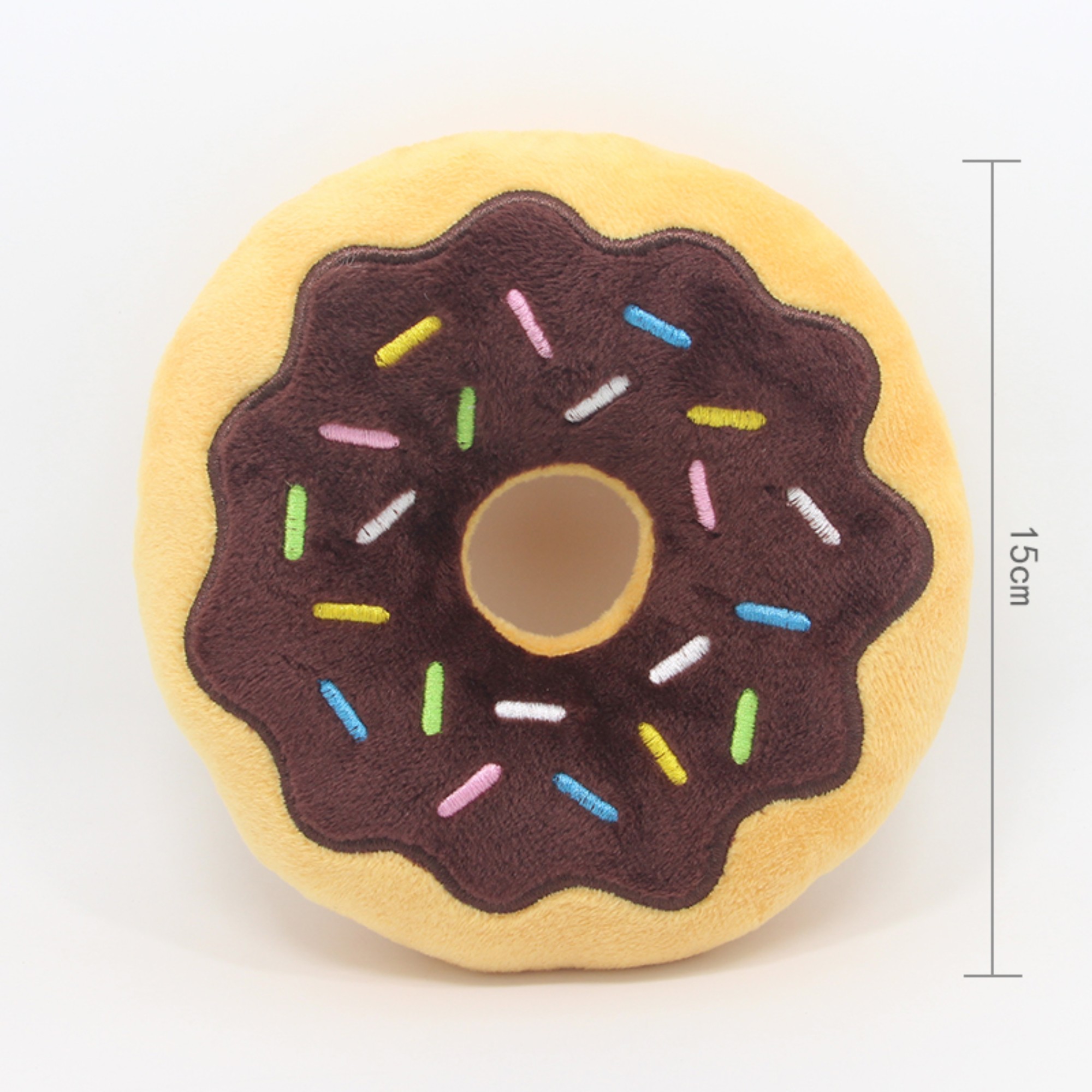 Dog Toys Donut Plush Soundmaking Cute Toy Pets Dog Squeaky Sound Funny Interactive Bite-Resistant Chew Biting Teeth Grinding: Chocolate