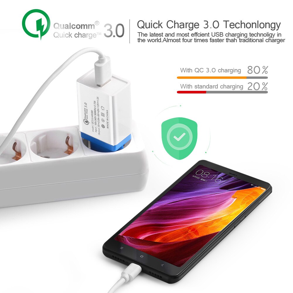 Szybkie ładowanie QC 3.0 Smart Fast 3 ładowarka ścienna USB dla iphone Xiaomi Samsung Huawei szybkie ładowanie ładowarka telefon komórkowy