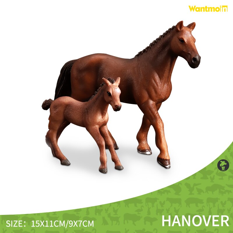 Wild Animals Model Family with Kangaroo Hippo Rhino Tiger Zebra/Realistic Wildlife Collection action figure for kids: Hanover Horse