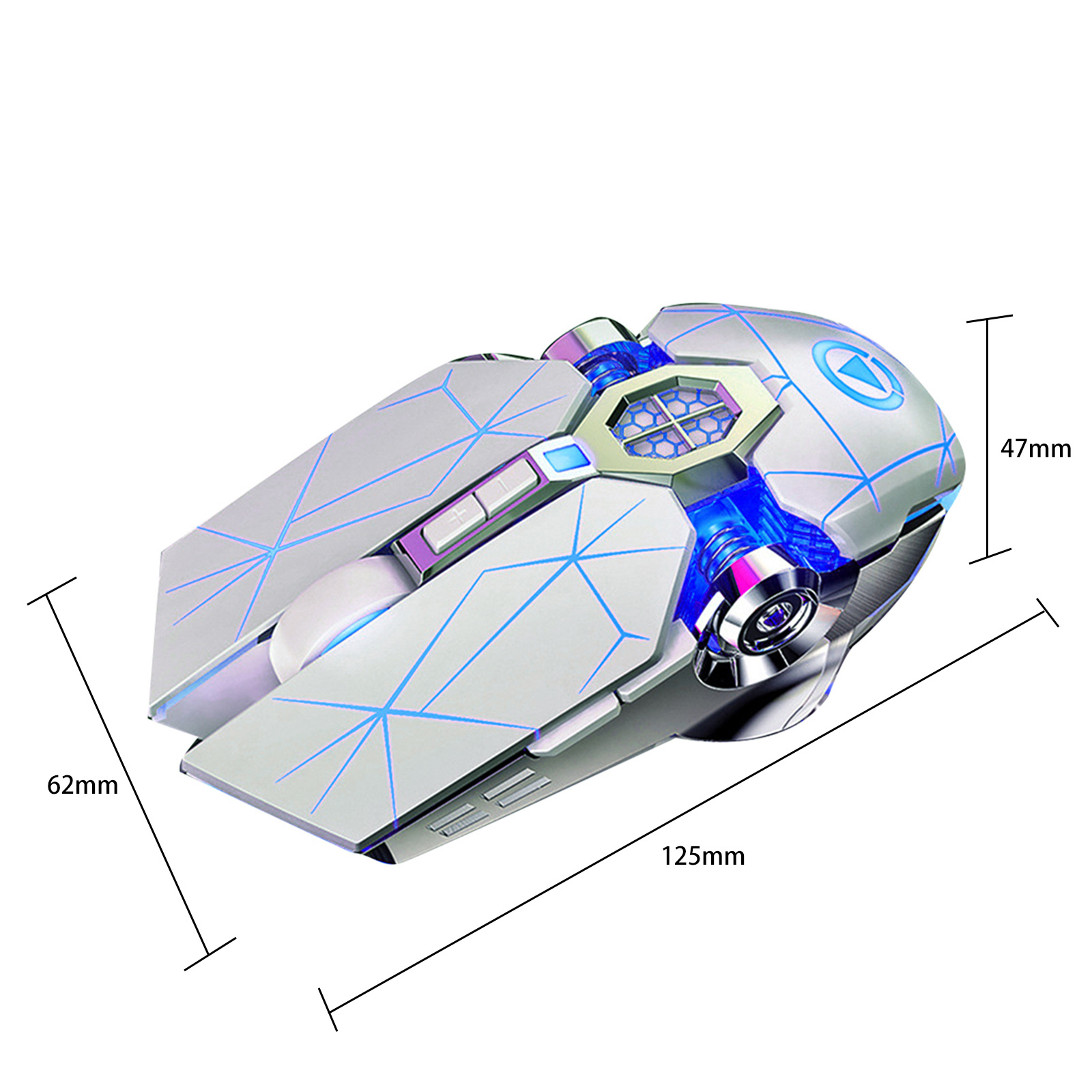 DAREU Sakura Pink Gaming Maus Kabellose mit Magnetic Charging Dock Wiederaufladbar RGB,12K DPI, 7 Programmierbare Tasten, Hochpräziser Sensor 300IPS 1000Hz für PC Notebook Mac