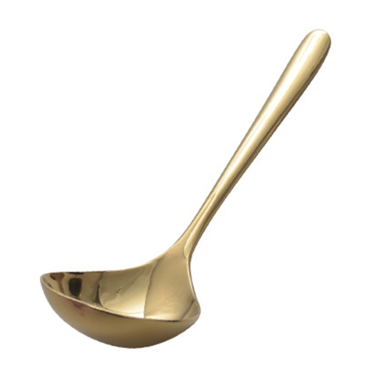 Practical Soup Spoon Family Soup Spoon Stainless Steel Kitchen Cooking Spoon 304 Stainless Steel Material Household Gadgets: Gold