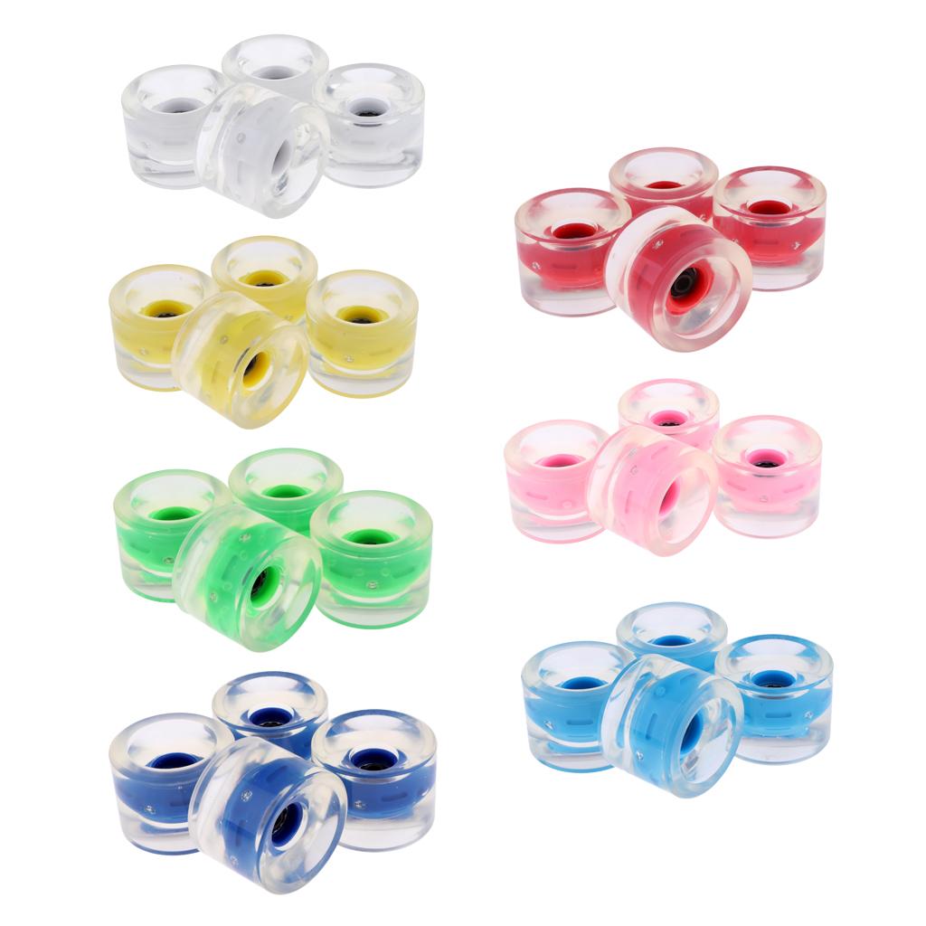 4 skateboard wheels, 70mm, 78a, PU, ​​flashing, light up, spare wheels
