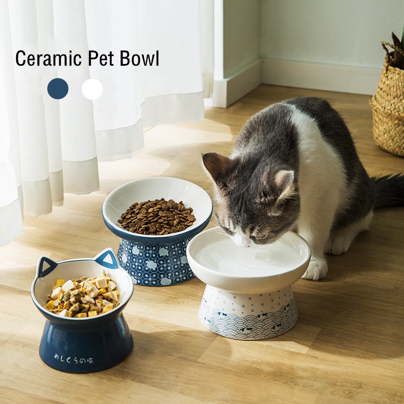 gamelle ceramique pour chat Bol incliné pour chat et chien, en céramique, Anti-vomissement, nourriture pour animaux de compagnie, mangeoire à eau, accessoires pour animaux de compagnie