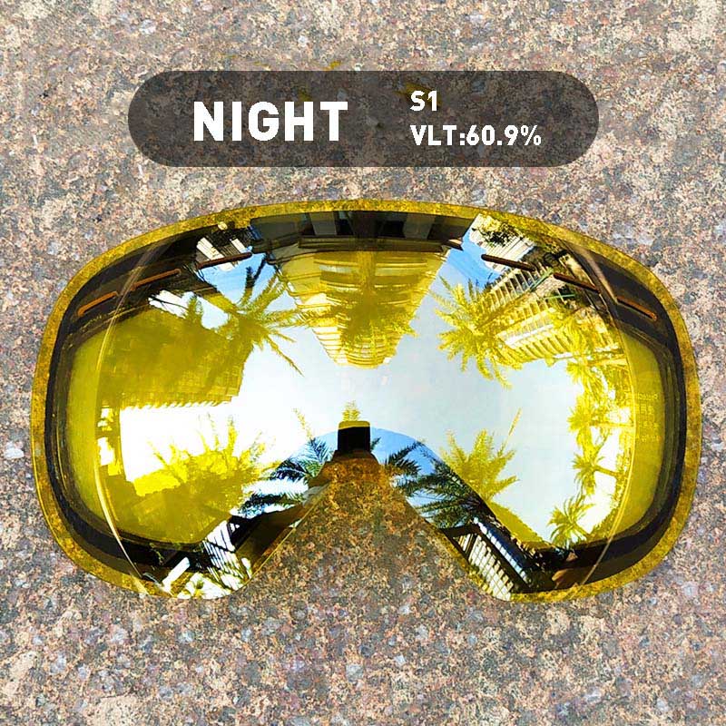 (Lens Only)Ski Goggles Lens For Anti-fog UV400 Big Spherical Ski Glasses Snow Goggles Eyewear Lenses Replacement: Y