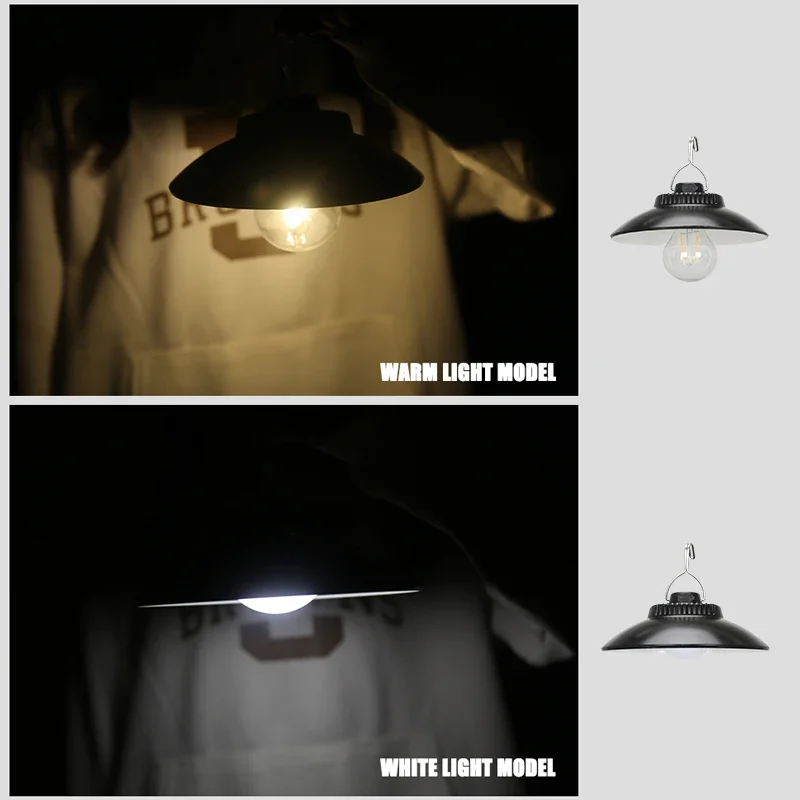 Usb-uppladdningsbara led-campinglampor 2 lägen utomhus vattentäta hängande tältlyktor nödljus för fiske grill