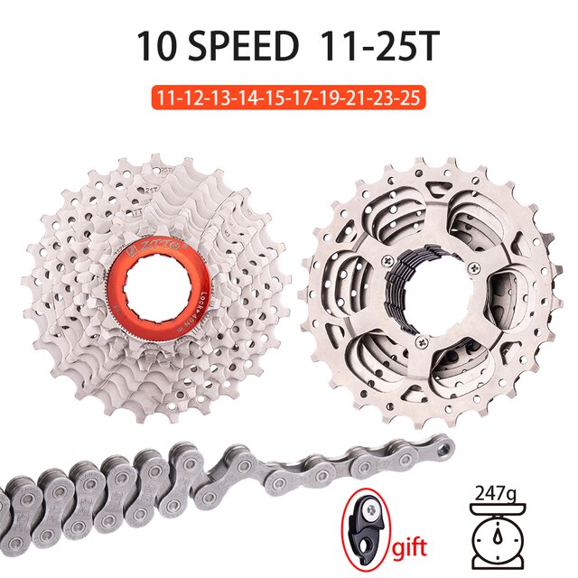 Ztto Mtb Racefiets 10 Speed Cassette 10 S 25T/28T/30T/34T/36T Mountain Fiets Tandwiel K7 Vouwfiets Fietsen Onderdelen: 10S 25T-Chain