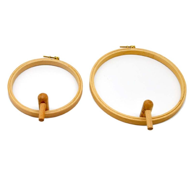 Wood Embroidery Hoop Stand Cross Stitch Needlework Ring Frame Sewing Adjustable