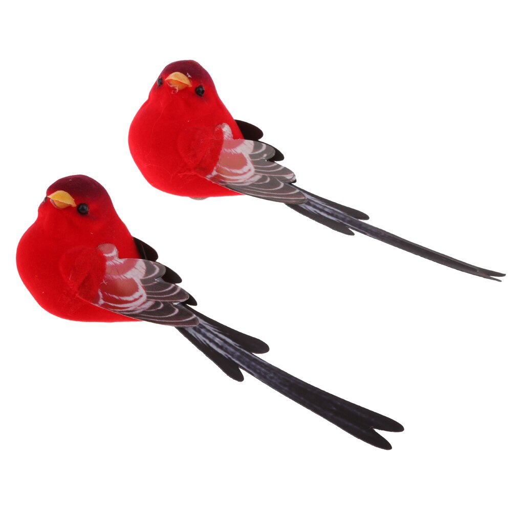 2 sztuk sztuczne małe ptaki zwierząt realistyczne na zewnątrz ogród dziedziniec dekor w kształcie drzewa