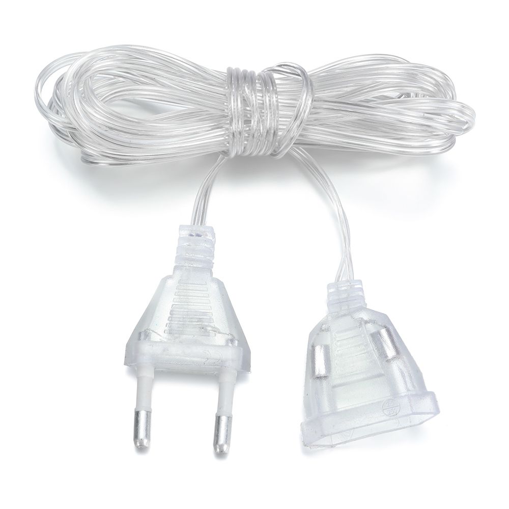 Rallonge électrique transparente ue, 220V, câble de commutation Standard ca pour guirlande lumineuse LED, décoration de lampe de noël: 2