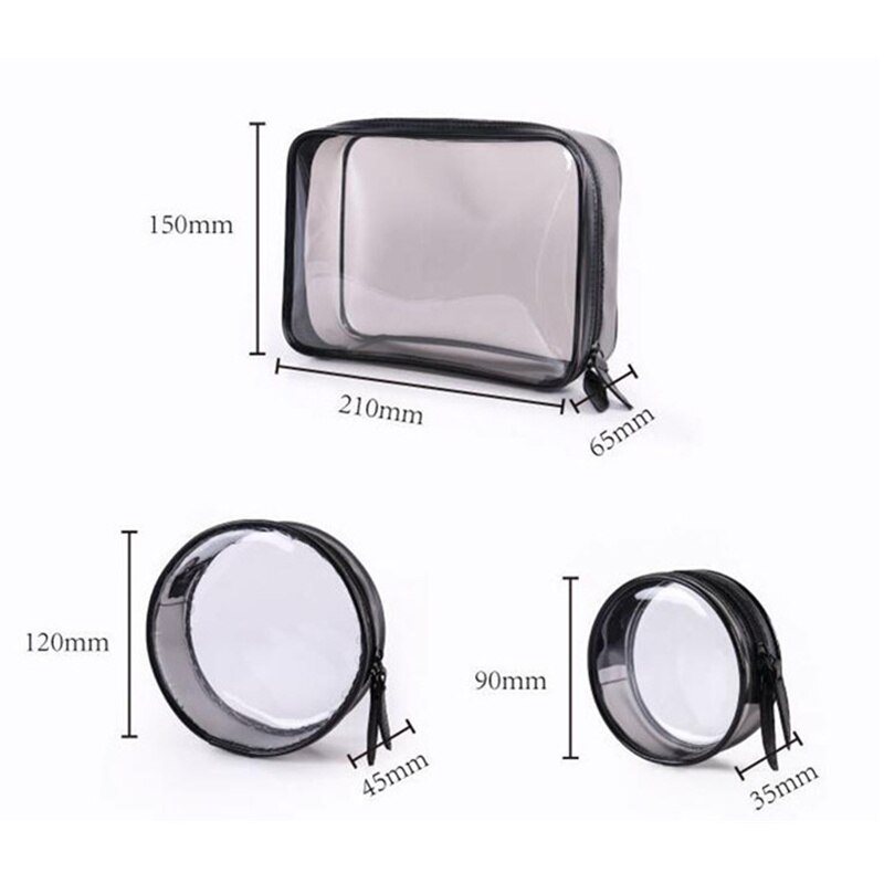 Uosc transparente pvc sacos de viagem organizador claro saco de maquiagem esteticista cosméticos beleza caso saco de higiene pessoal compõem bolsa sacos de lavagem