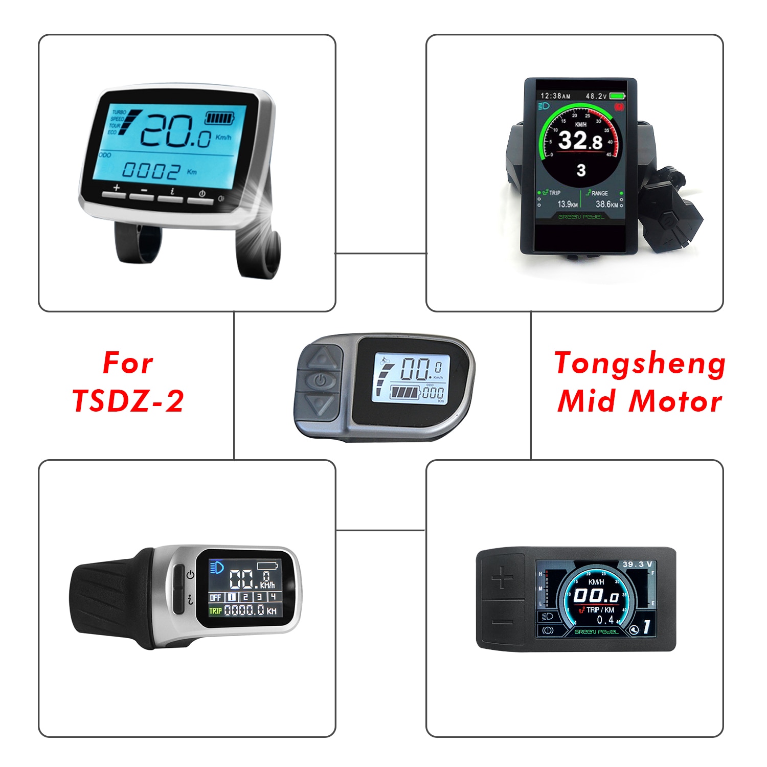 Tongsheng TSDZ 2 Mid Central Drive Motor LCD Display 850C VLCD5 Colour Screen Display for Electric E Bike Bicycle Conversion Kit