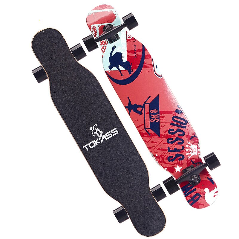 Jongens En Meisjes Skateboard Beginners Lange Boord Volwassen Borstel Hip-Hop Board Vier-Wiel Dubbele-Tilt Houten skateboard