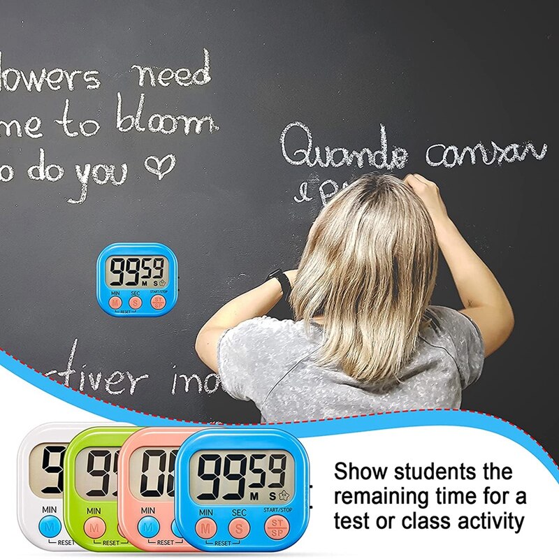 Classroom Timer for Kids ,Kitchen Timer for Cooking,Egg Timer,Magnetic Digital Clock Timer for Teacher,Study - 4 Pack