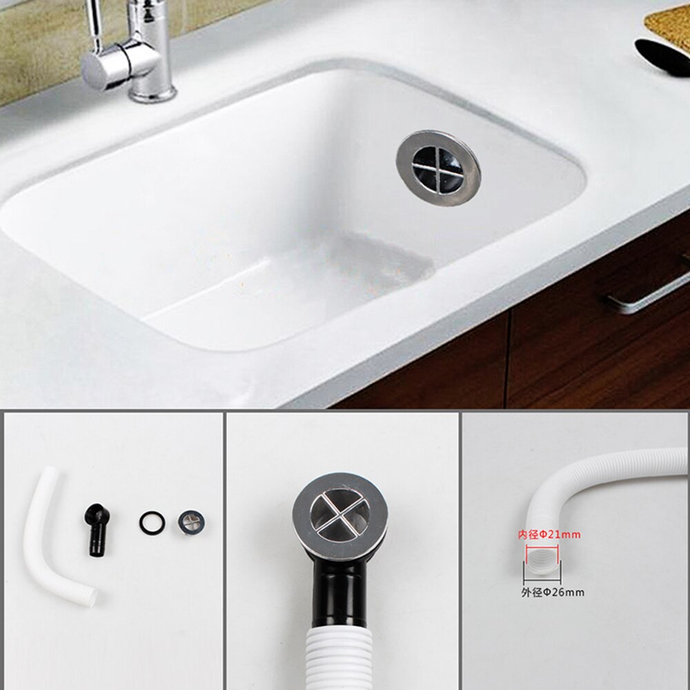 Talea køkkenvask håndvask anti-lækage overløbssamling opad rund overløb med spildeslange  qy020 c 005