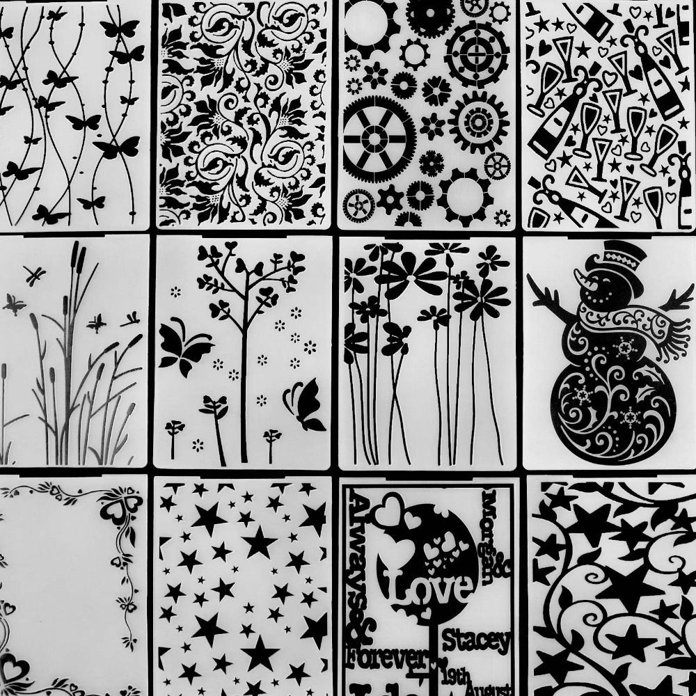 AZSG Embossing Mappen Collection 3 van Mappen voor Scrapbook Map voor Scrapbook DIY Album Card Tool Plastic Template