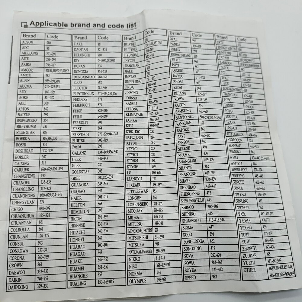 1000 in 1 Universal Wireless Remote Control K-1028E AC Digital LCD Remote Control for Air Conditioner