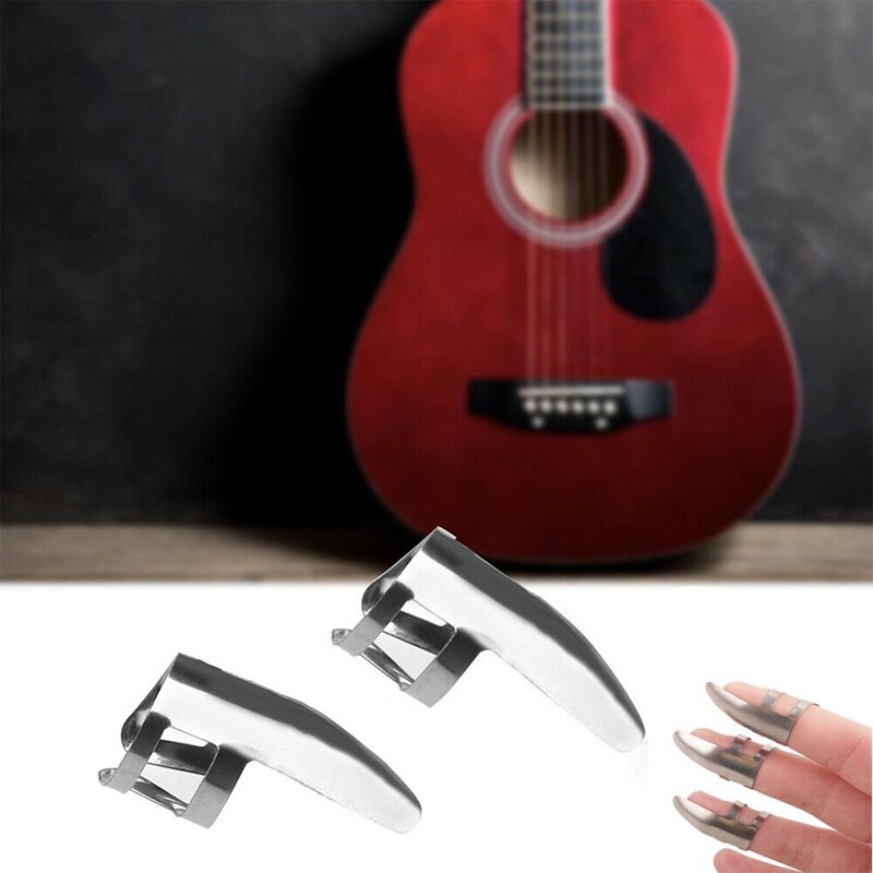 6Pcs Finger Picks Stainless Steel Metal Banjo Ukulele Guitar Picks