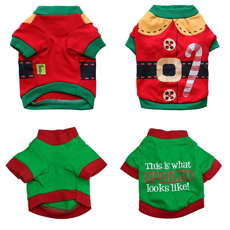 Kerst Huisdier T-Shirt Hond Kerstman Cosplay Kleding Kat Verwend Print Voor Kostuum Ronde Hals Korte- mouwen