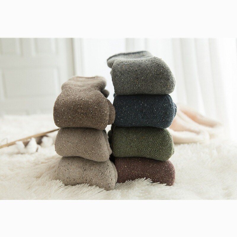 Thicken Winter Warm Wool Socks Women Japanese Style Solid Color Towel Christmas Socks for Ladies 102402