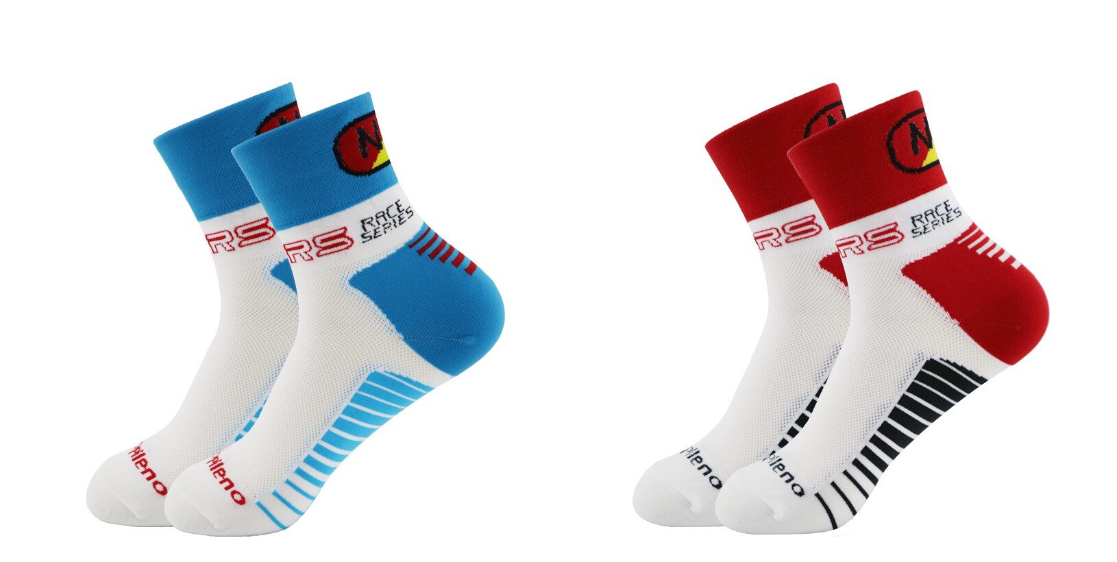 Mężczyźni i kobiety kolarstwo koszykówka bieganie pończochy sporty outdoorowe letnie wędrówki tenis antypoślizgowe odporne na zużycie skarpety z dezodorantem: Blue X Red