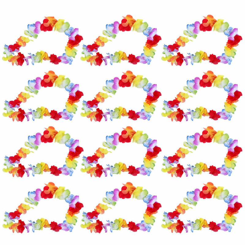 5 stk hawaii fest leis blomsterkrans guirlande hawaiiansk halskæde hawai blomster bondehus festindretning forsyninger guirlande dekoration