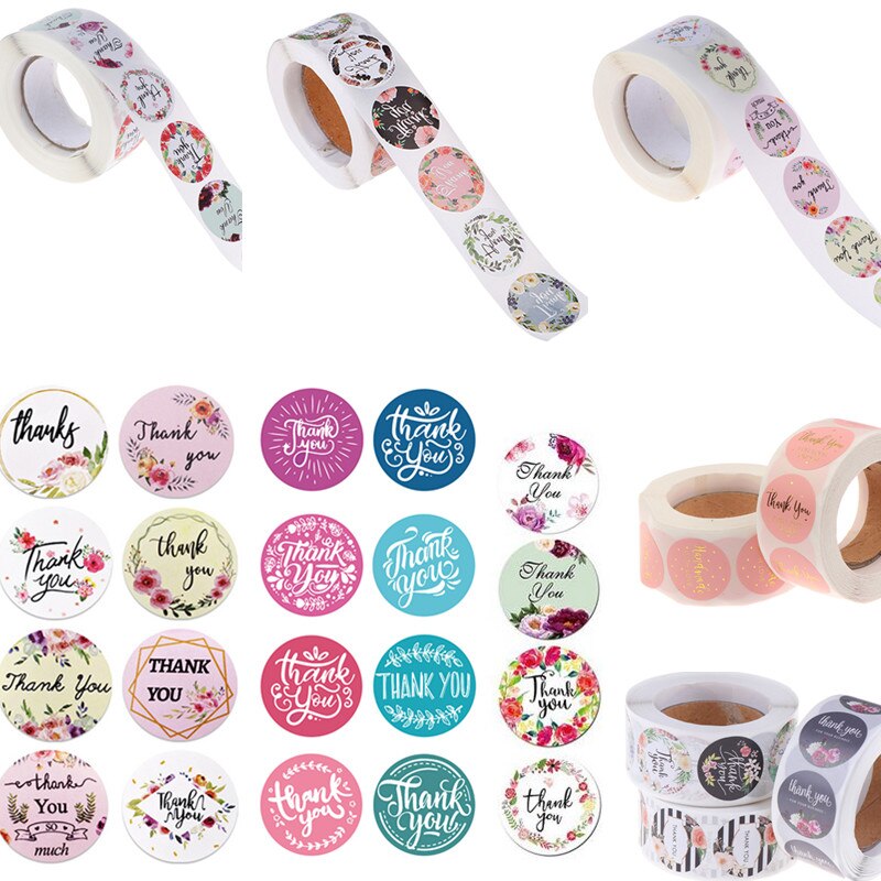 500Pcs Letter ''Thank You'' Stickers Adhesive Stickers Sealing Label Stickers For Your Order And 1 Inch Handmade Stickers