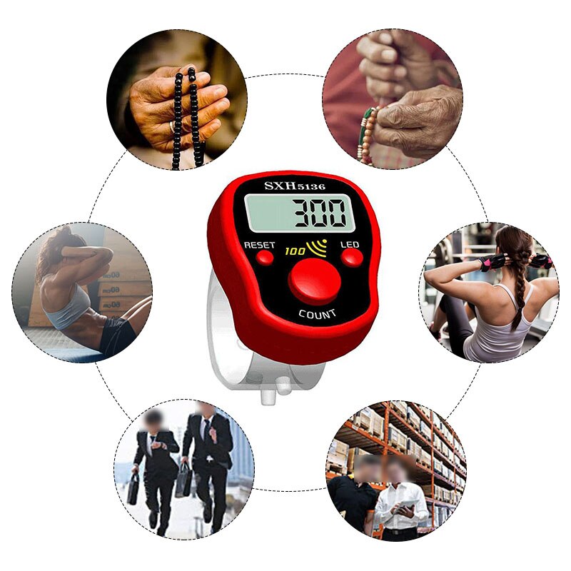 Mini With Stitch Mark And Line Pointer Counter Multi-Color Led Luminous Electronic Chanting Counter Sewing Knitting Tools