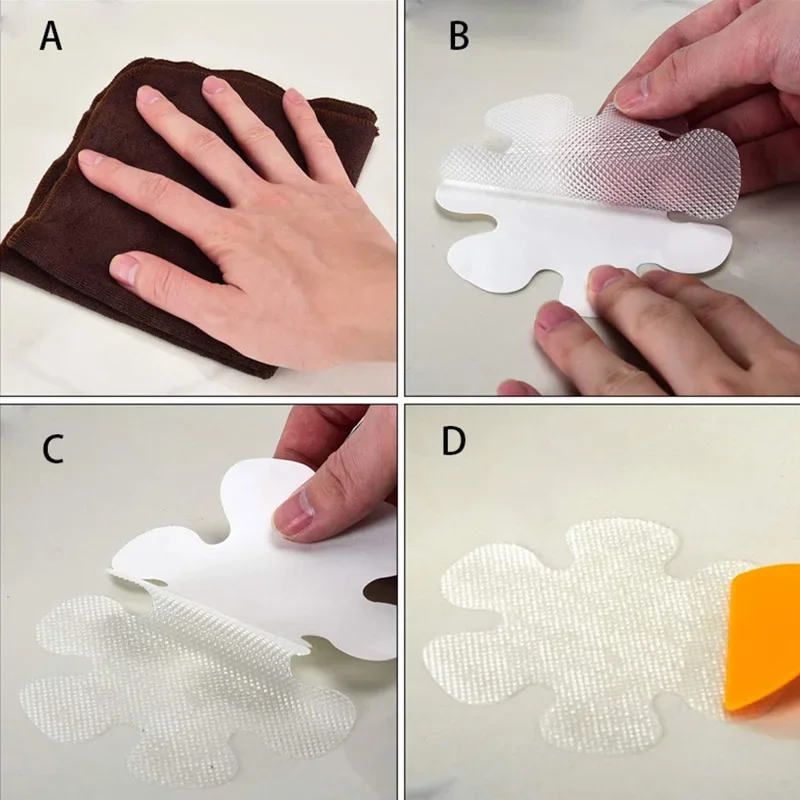 6/12/20PCS Anti Slip Bathtub Stickers Waterproof Flower Shaped Self-Adhesive Safety Shower Anti-Slip Appliques for Home Bathroom