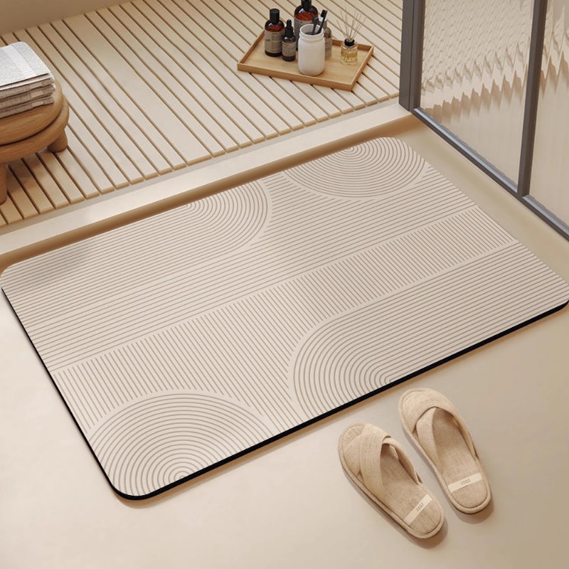 Alfombra de suelo de baño wabi, alfombra de suelo de inodoro de viento, estera absorbente fuerte de barro de diatomeas, alfombra antideslizante para puerta de baño