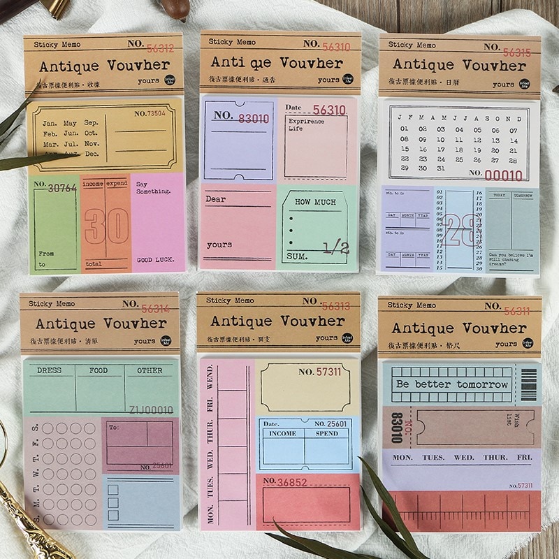 6 design kalender billet stil memo klistermærke pad planlægger skitsebog notesbog dekorative papir klistermærker papirvarer kontor leverandør