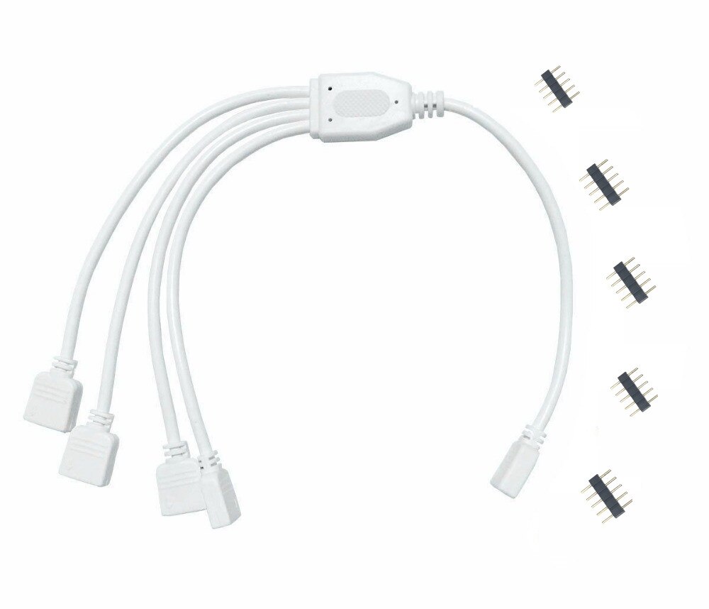 5pin Rgbw Connector Hub 1 Naar 2 3 4 Port Splitter Vrouwelijke Extension Wire Kabel Voor Smd 5050 Rgbw Rgbww led Strip Met 5 Pin Stekkers