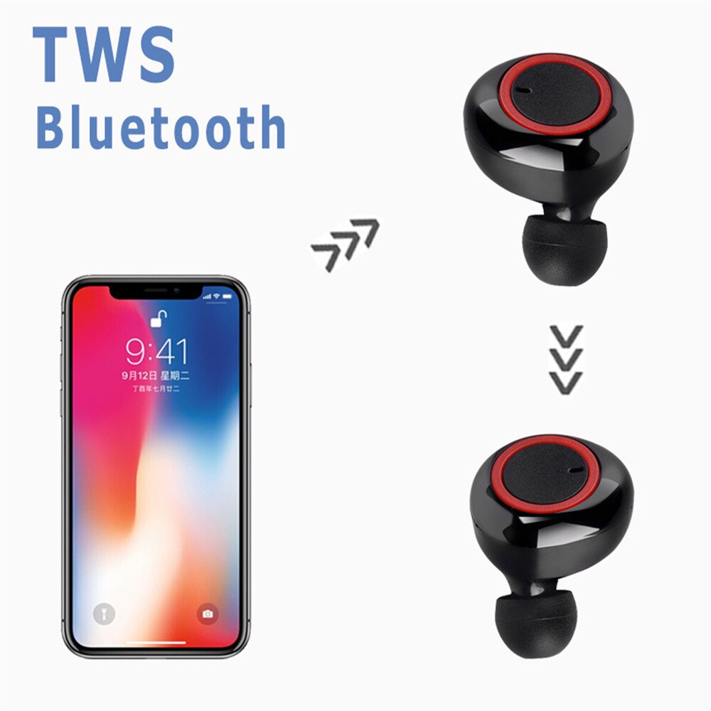Stereo tws bluetooth 5.0 øretelefon håndfri bilsæt trådløs aktiv støjreduktion med mikrofon til huawei xiaomi