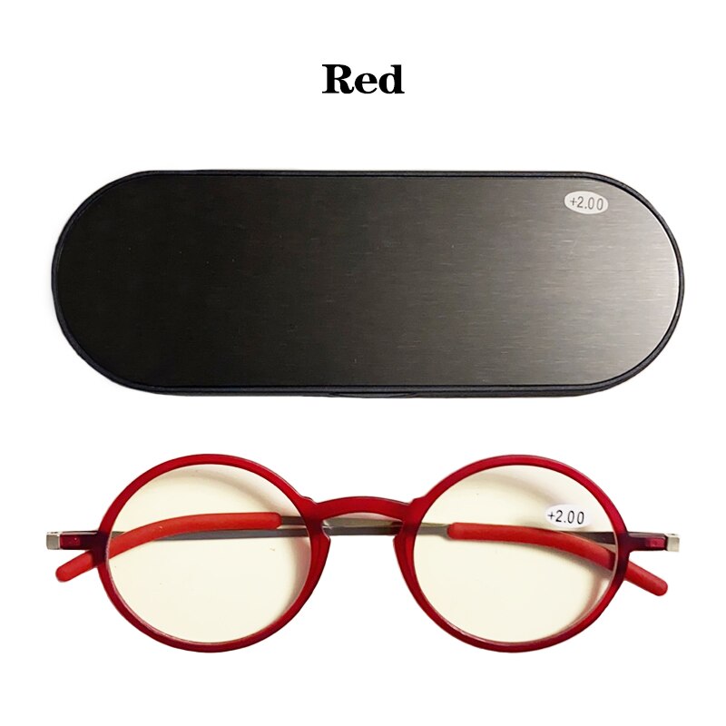 Mei Bloem Frame Vrouwelijke Bril Anti-blauw Licht mannen Leesbril Met Case Brillen Frame vrouwen óculos de grau +4: Rood / +200