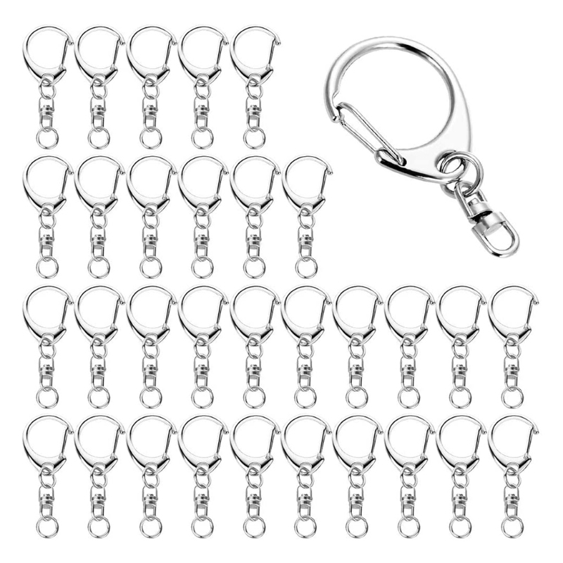 50X D Snap Hook Sleutelhanger Ringen Bulk Met Open Jump Ring & Connector Voor Sleutelhanger En Naaien Project Maken Levert diy: Default Title