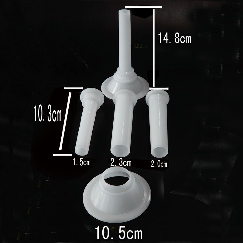 3 rör +1 bas köttkvarn korvstoppare fyllningsrör trattar munstycken för korvmakare korvrör med 10.5cm bas