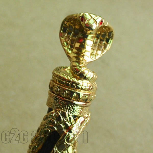 Vulpen Medium 18KGP Nib Jinhao Zwart Met Gouden Snake Wind