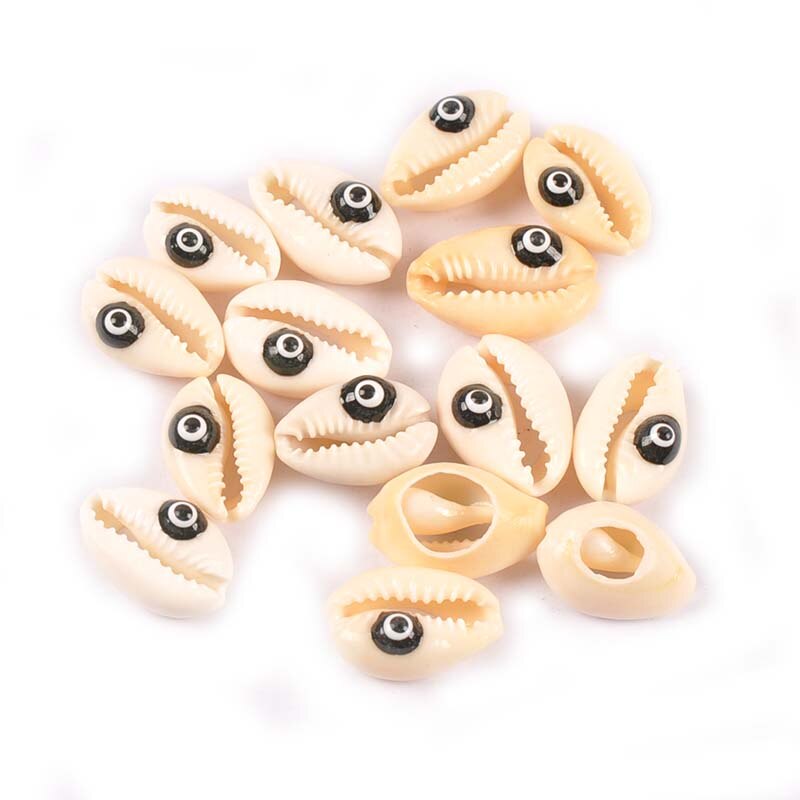Evil Eyes Conch Shells Beads DIY Scrapbook Craft Natural Seashell For Making Jewelry Bracelet Nautical Home Decorations 10Pcs: 7