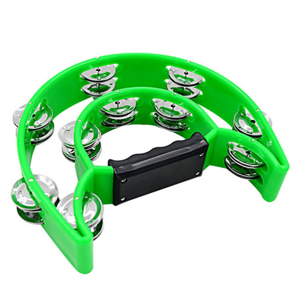 Tambourine Percussion Musical Instruments Hand Bell Double Rows Party Tambourine SEC88: Green
