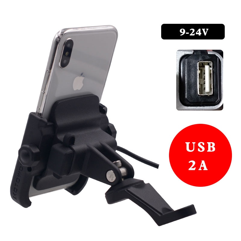 Motowolf Motorcycle Phone Holder With USB Power Charger Mobile Cell Phone Mount Motorbike Mountain Bike Holder Moto Accessories