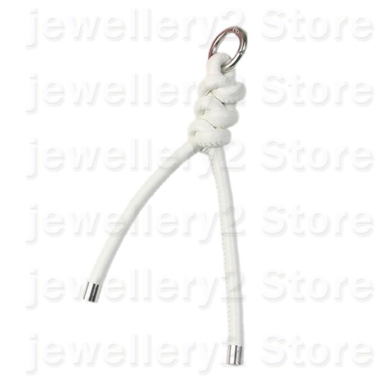 C9GF Trendy Handwoven PU Lederen band Key Ring Weaving Keychain Pendant voor meisjes: Black