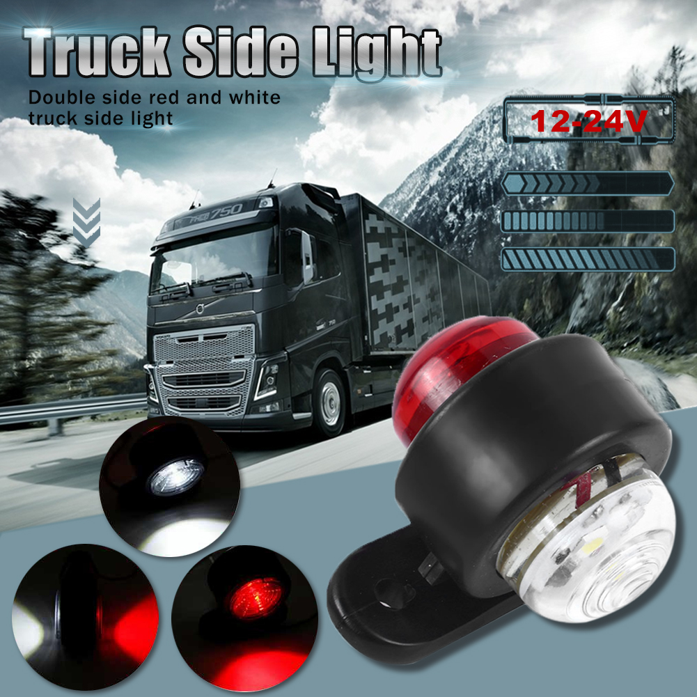 1pc 10-30v led dide markør lys til lastbil rød 24v hvid led side lys lastbil bil markør lys pickup signal lys advarselslys