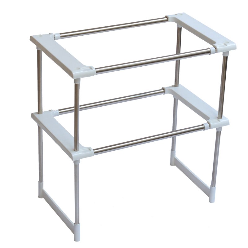 Stainless steel retractable sink rack microwave oven kitchen rack storage rack shoe rack pot rack layer frame LU4182
