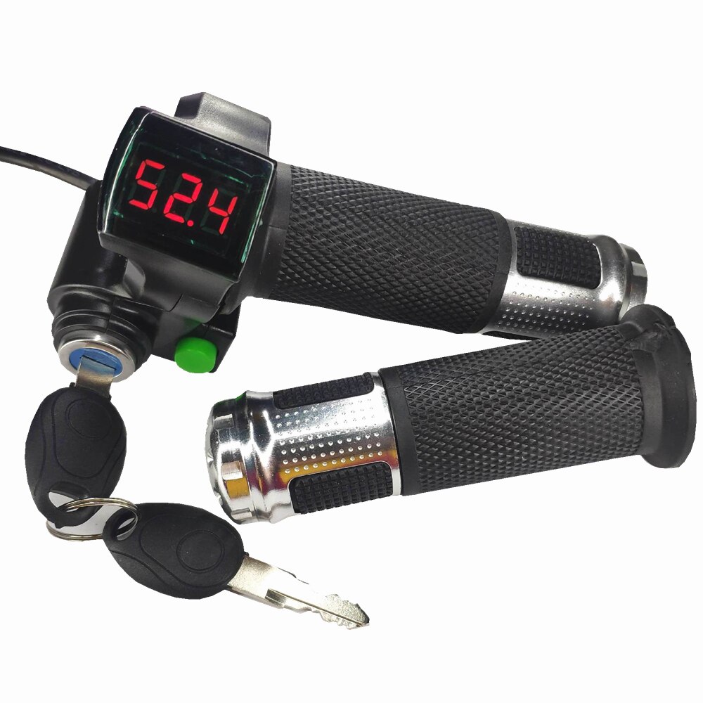 1 Paar 12-84V Universele Elektrische Fiets Scooter Twist Throttle Gashendel Met Led Spanning Display & Snelheid schakelaar E-Bike Onderdelen
