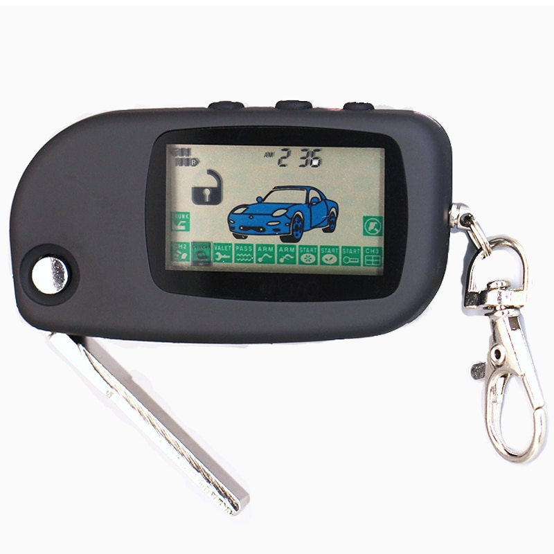 StarLine A8/A9 twage keychain with flip key KGB FX-3 FX-5 Two way car alarm system LCD Remote Controller Keychain
