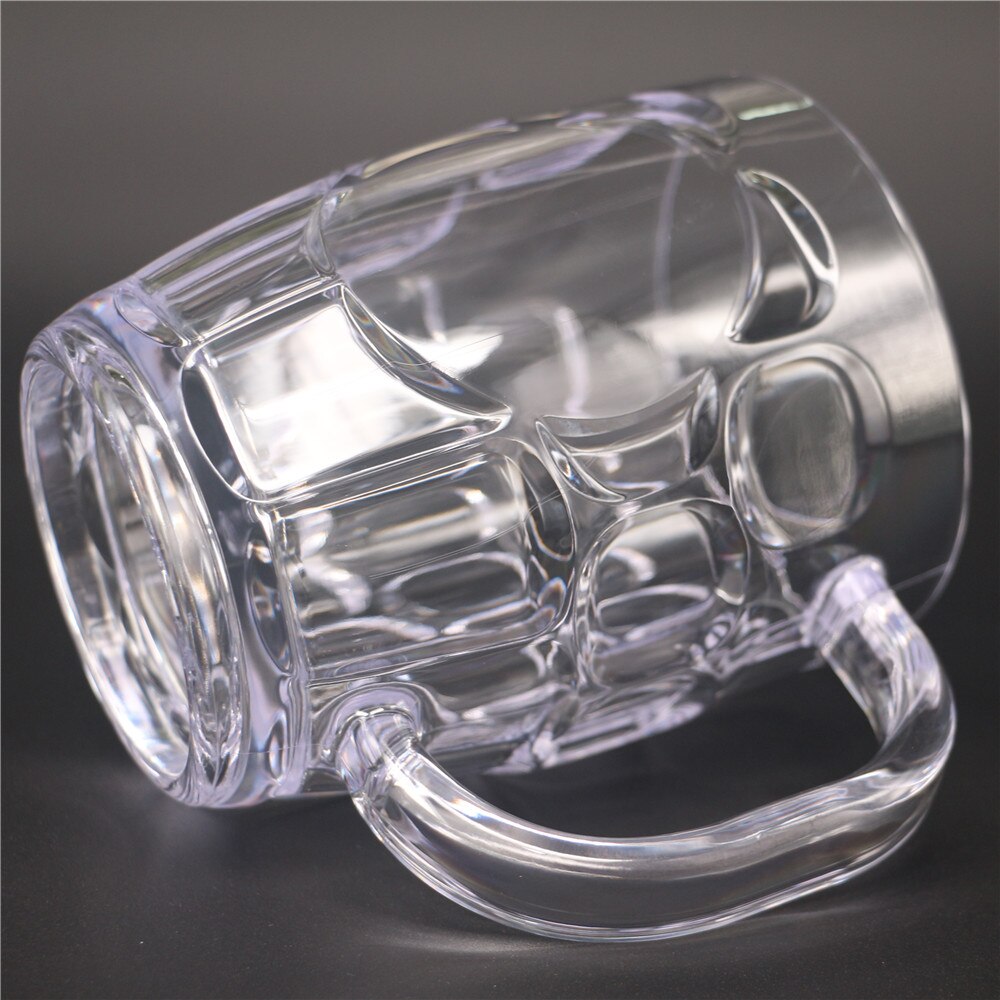 8pcs Unbreakable Acrylic Beer Cup KTV Large Beer Mug Plastic Dimple Beer Tankards Breakfast Milk Coffee Water Mug Bar Drinkware