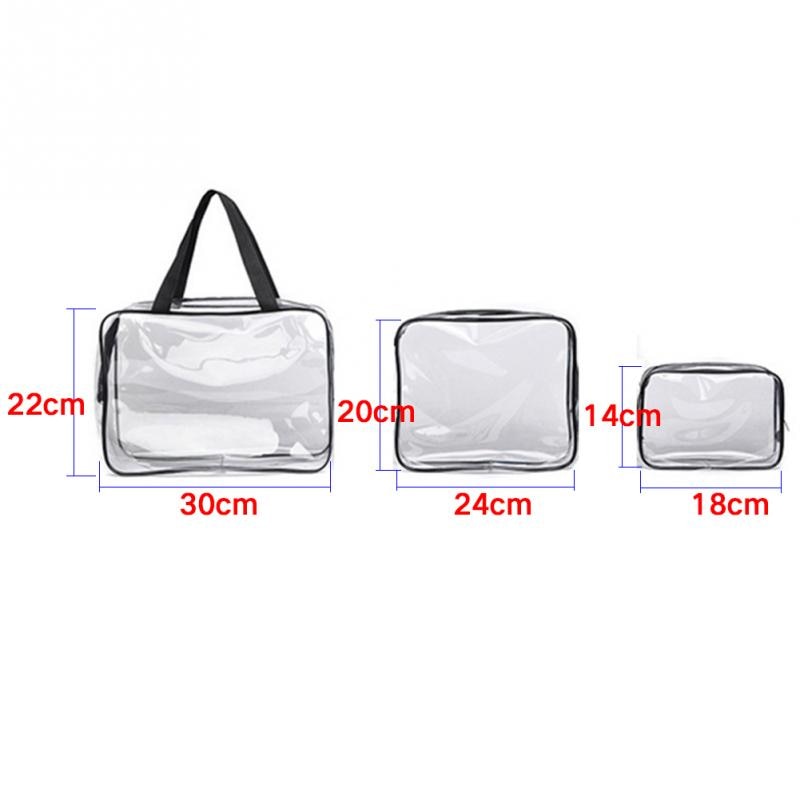 Kvinners pvc gjennomsiktig kosmetikkveske vanntett sminkeveske reise toalettsaker oppbevaring organisering badevask veske stor kapasitet
