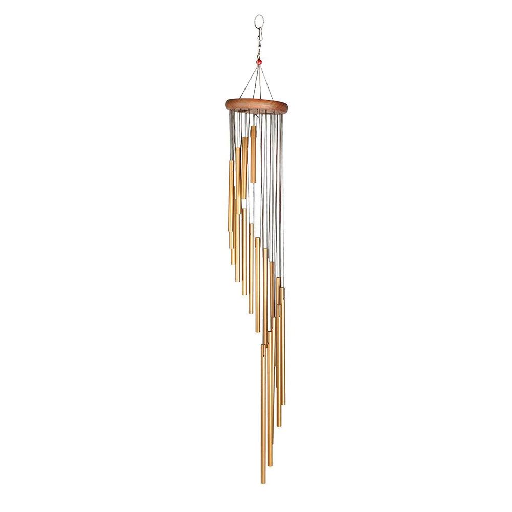 Wind Chime hanging Solid Music Garden Decoration Yard Hanging Decoration Wind Chime Home Decoration Ornament: Gold