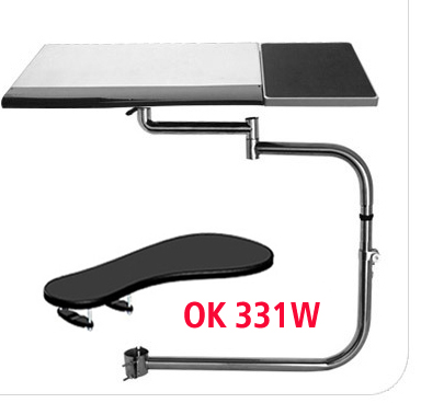 DL OK330 Multifunctoinal Full Motion Chair Clamping Keyboard Support Laptop Holder Mouse Pad for lazy laptop table: OK330W