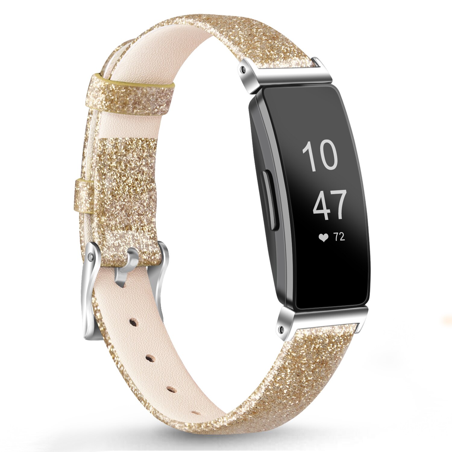 Nuovo cinturino in pelle per Fitbit inspire HR cinturino di ricambio cinturino Smart Watch cinturino da polso in TPU braccialetto per Fitbit inspire HR: Bling Gold