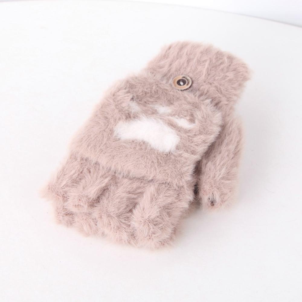 Children gloves Toddler Baby Winter Warm Knit Convertible Flip Top Cartoon Heart Mittens Gloves